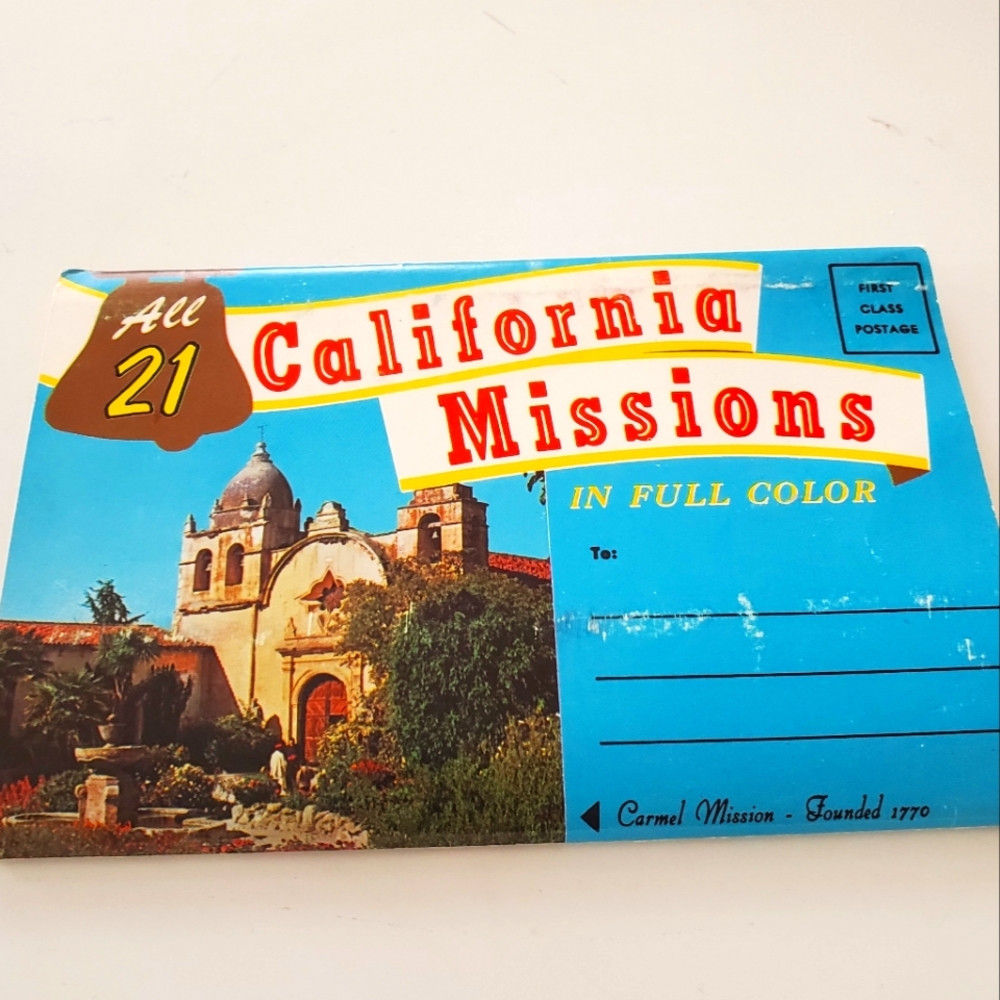 VTG Postcard Booklet California Missions 60s 70s SoCal Souvenir